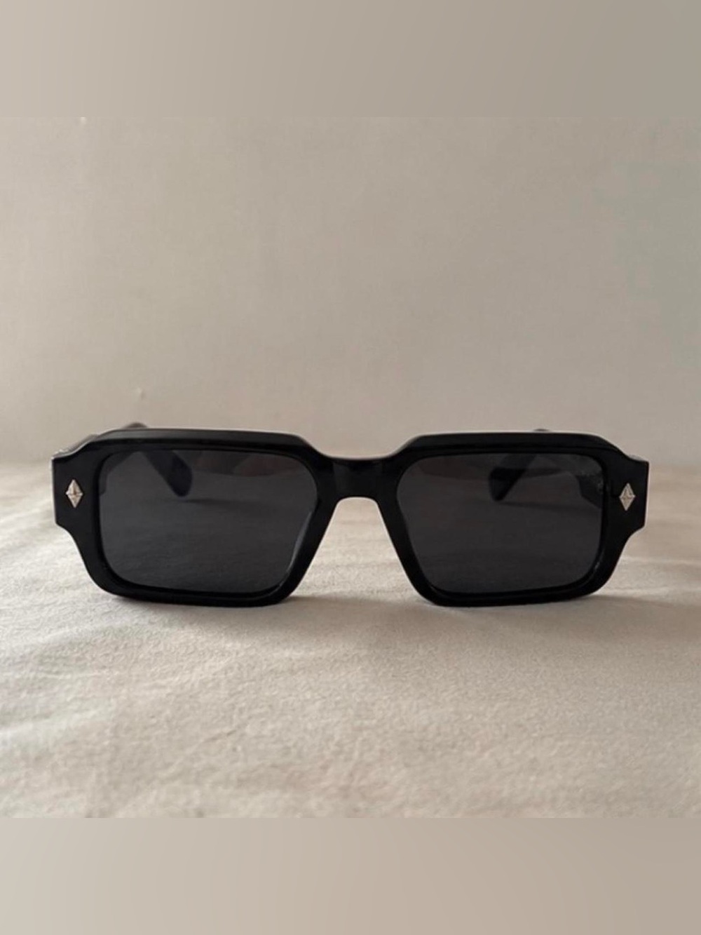 Men’s Black Rectangle Goth Y2K Streetwear Sunglasses
